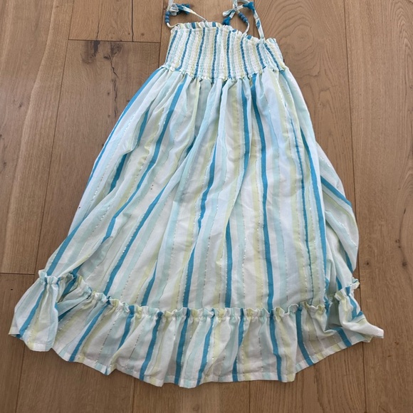 Girls Striped Blue and White Sundress 7/8 - Picture 1 of 1
